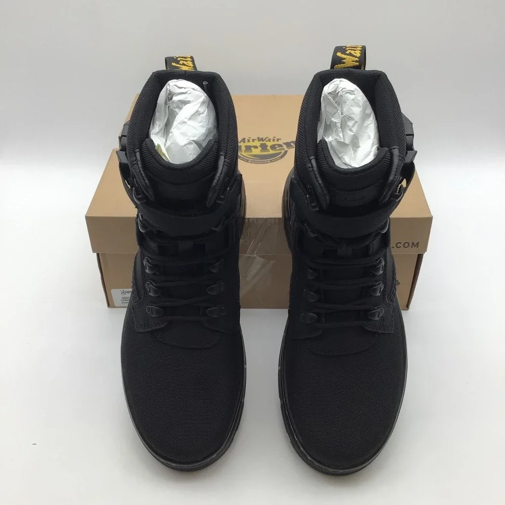 Dr. Martens Combs Tech II Black Extra Tough Ajax Utility Boots Mens Size 8 NEW